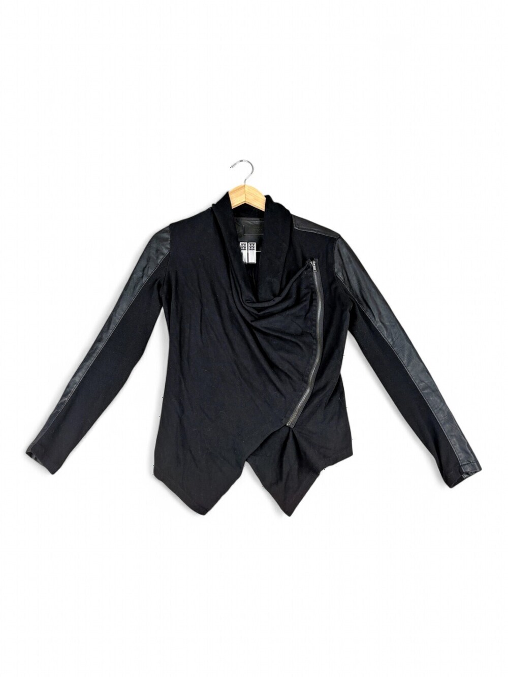 Blank NYC Women's Black Leather Jacket Asymmetrical Size S